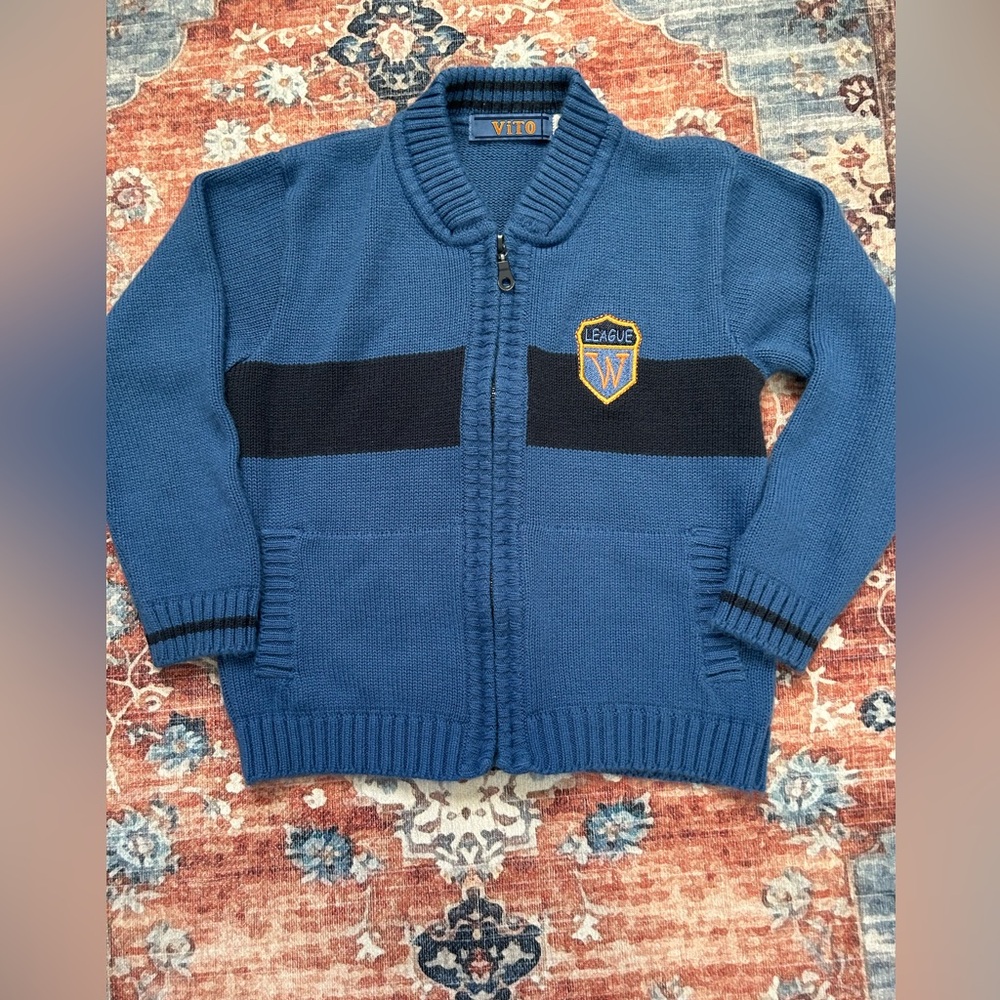 Vito Kids Blue Knit Cardigan size 6